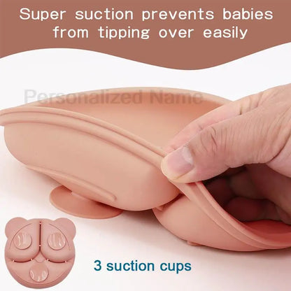 Baby Feeding Set Suction Cup Bowl Personalized Children's Tableware Set Baby Biting Toy Fruit Bear Plate Bowl Infant Cup Feeder
