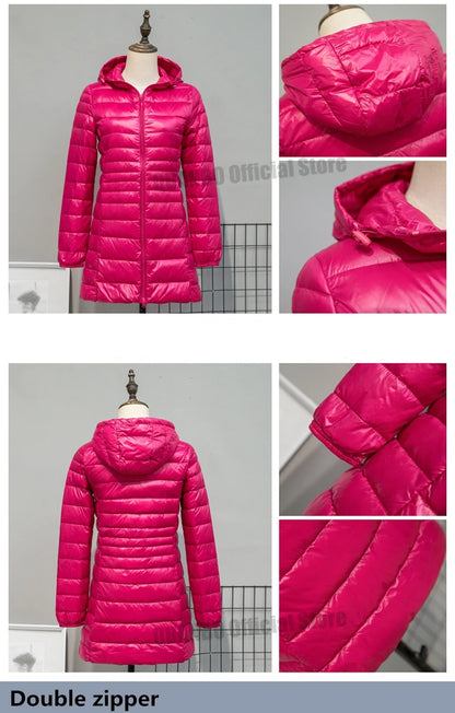 Women Spring/Autumn Ultra Lightweight Quilted Jacket 2023 New Woman Water and Wind-Resistant Big Size women Hoodies coat