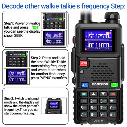 Baofeng UV 5RH 10W Full Bands Walkie Talkie Wirless Copy Frequency Type-C Charger Upgraded UV 5R Transceiver Ham Two Way Radio