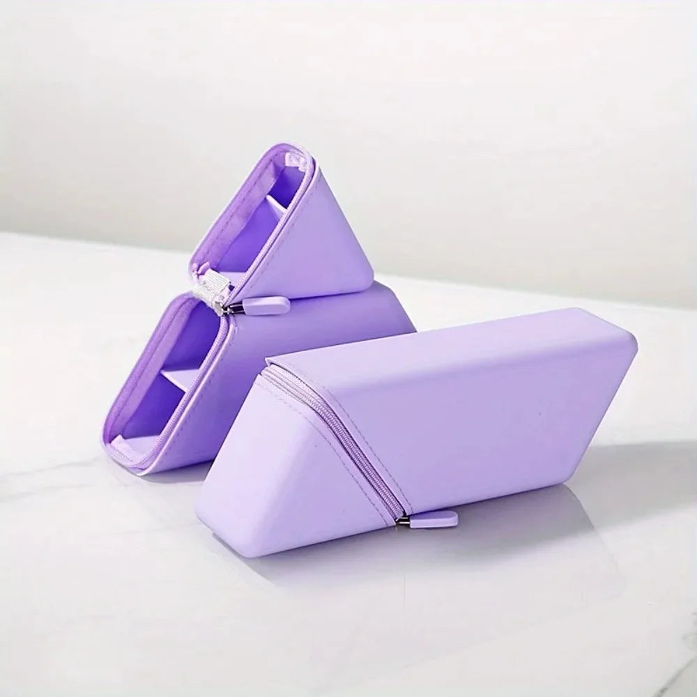 Stylish Silicone Pen Holder-Foldable Desktop Organizer for Office & Study,Multi-Purpose Stationery Cup,Perfect Gift for Students