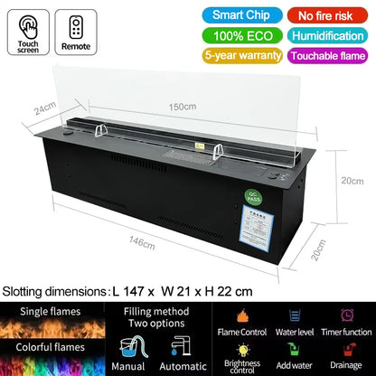 Intelligent Water Replenishment Multi-Color Atomization Fireplace Designer Luxury Home Decoration 3D Atomization Fireplace