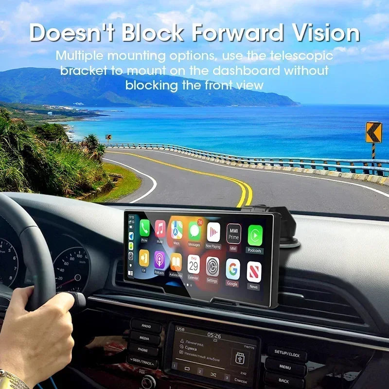 Srnubi 10.26" Dash Cam Rearview Carplay Android Auto 4K DVR Navigation Player Dual Len Recorder Dashboard WIFI BT