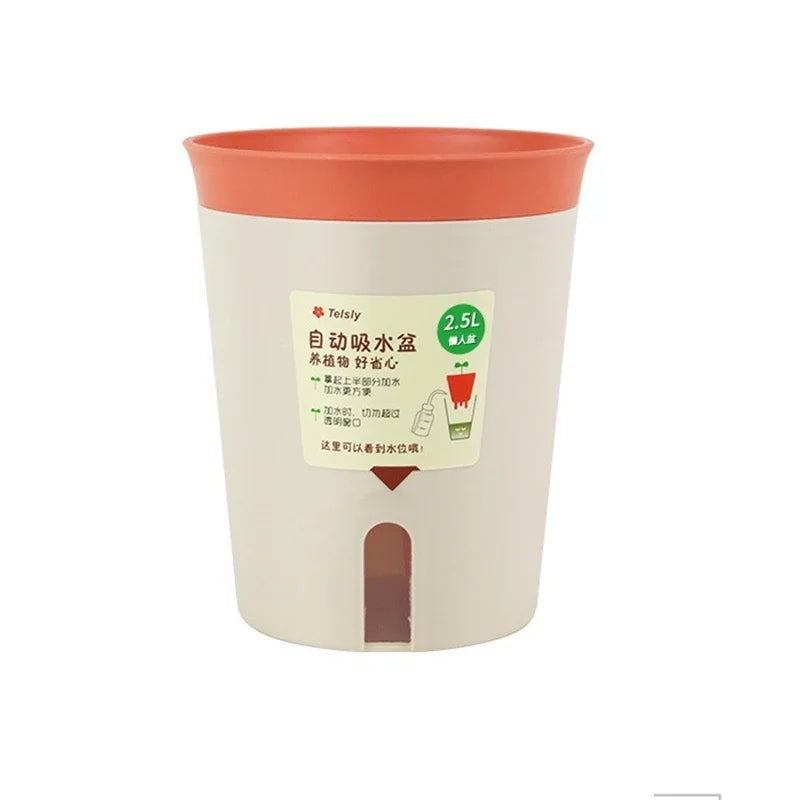 Self Watering Plant Pots Plastic Flowerpot Planter with Drainage Holes Hydroponics Flower Pot Plastic Lazy Automatic Plants Pot