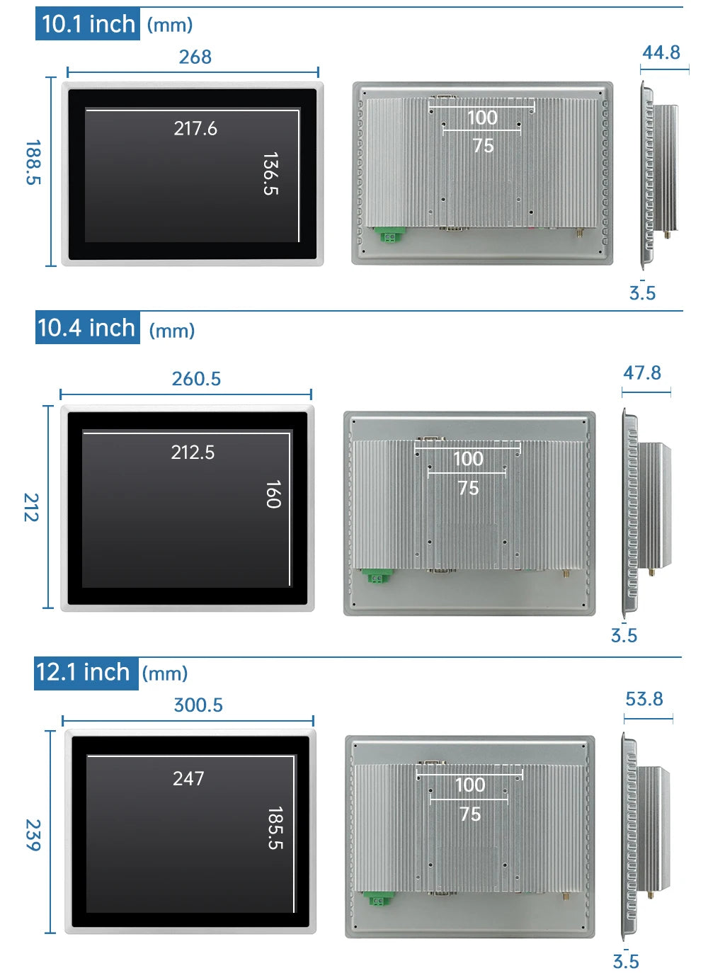 15-23.8 Inch Industrial Touch Screen Panel Pc Aluminum Case Embedded Front Ip65 All In One Industrial Panel Pc