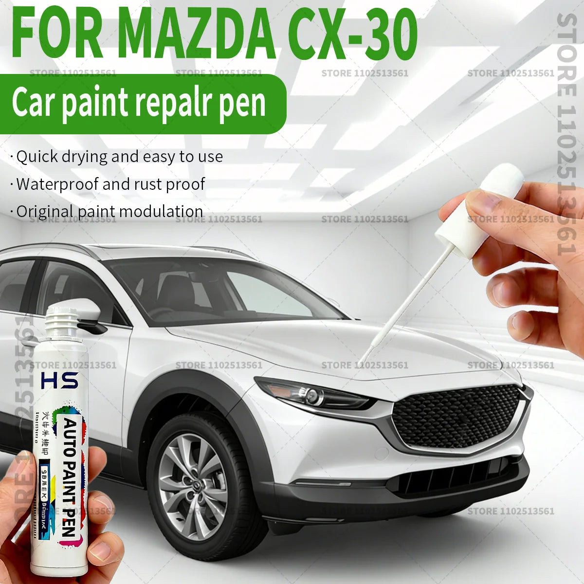 For 2019-2025 Mazda CX 30 Car Paint Repair Pen Touch Up Scratch Remover DIY Auto Accessories Blue White Red Polymetal Grey