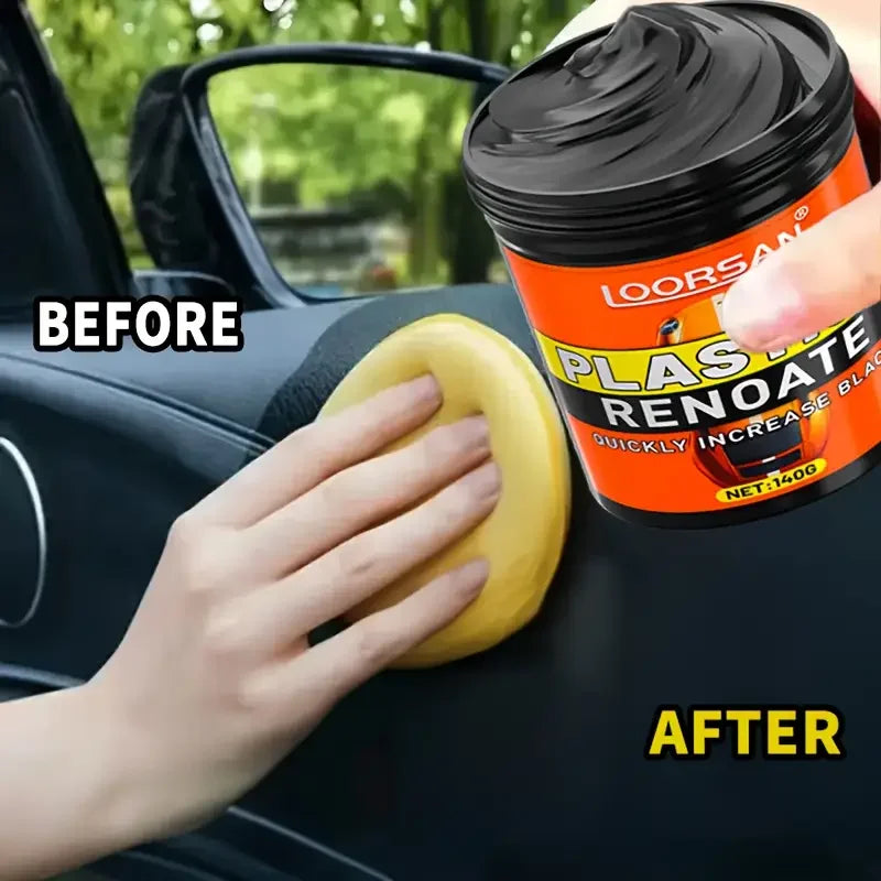 Car Interior Refurbishing Kit, Long-Lasting Plastic and Rubber Repair Agent - Enhances Black Frame Renewal, Tire Shine