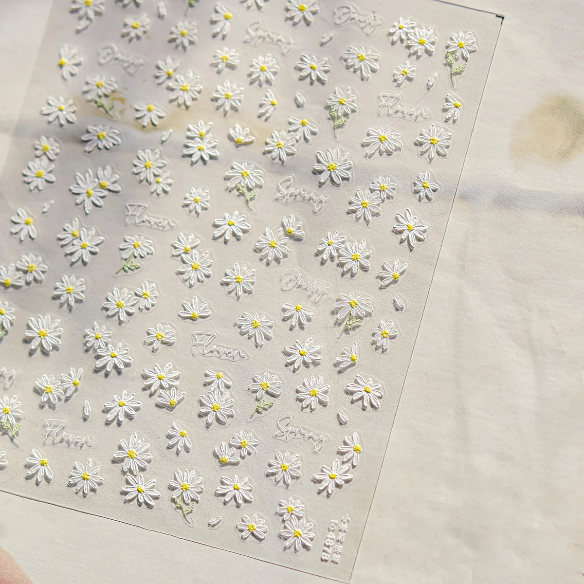 Gold Leaf White Flower Bouquet Floral Petal Tulip Bloom Charming Retro Metal Self Adhesive 5D Nail Art Sticker Manicure Decals