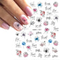 3d Nails Art Decals Spring Fruits Pink Full Tips Peony Magnolia Flowers Adhesive Sliders Stickers Decoration For Nails Manicure