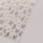 Shiny Jelly Butterfly Charming Golden Gradient Bowknot 5D Self Adhesive Nail Art Sticker Flower Petal Rhinestone Manicure Decals