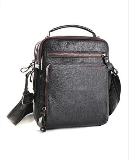 Men's Vintage Wild Horse Leather Single-Shoulder Bag Casual Large-Capacity Crossbody Backpack High-End Genuine Leather