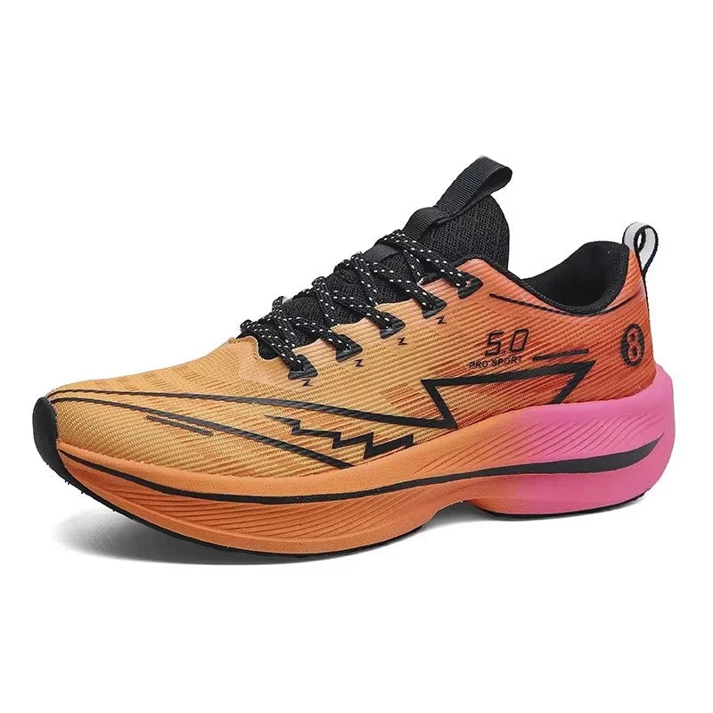 Brand Men's Carbon Plate Running Shoes Soft Cushion Shock Absorbing Sports Shoes Unisex Sneakers Light Anti-Slip Training Shoes