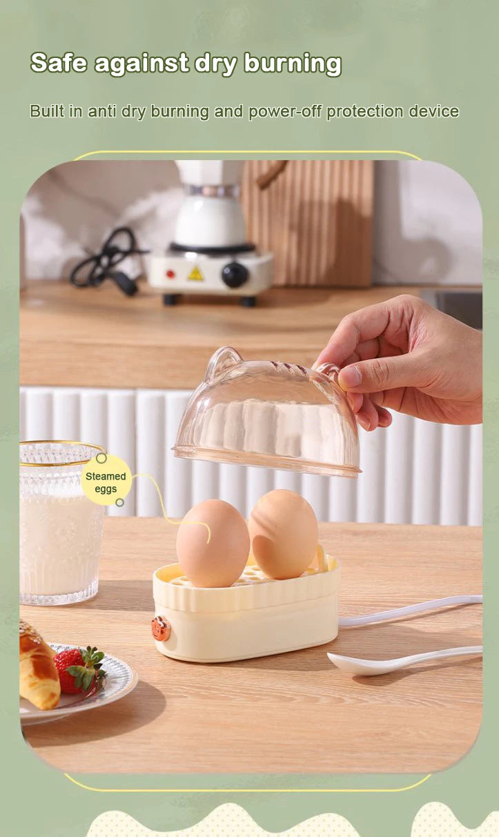 DMWD 120W Electric Egg Boiler Poacher Automatic Power Off Mini Breakfast Machine Egg Cookers 2 Eggs Portable Food Steamer 220V