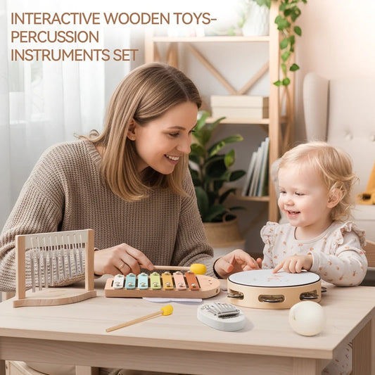 Montessori Music Instruments Baby 0 12 Months Toys Drum Xylophone Kids Early Educational Wooden Instruments Baby Toys Musical