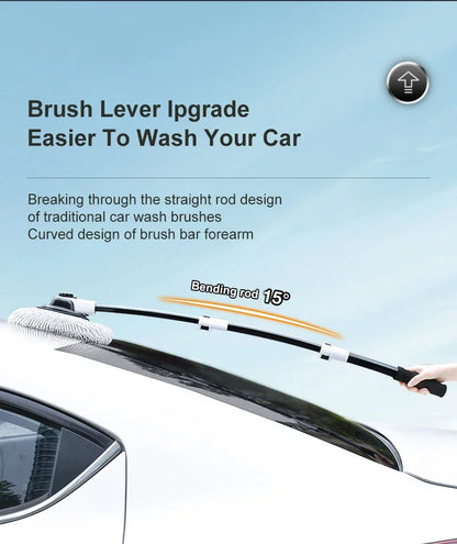 LEIBOO Car Wash Mop Cleaning Brush Telescoping Long Handle Cleaning Mop Retractable Bent Bar Car Wash Brush Auto Accessories Car Cleaning Tools