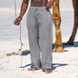 2025 New Men's Cotton Linen Pants Male Autumn New Breathable Solid Color Linen Trousers Fitness Streetwear S-3XL-5XL
