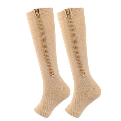 Zipper 4Compression Socks for Varicose Support Outdoor Running Fitness Hiking Anti-Fatigue Medical Care Diabetes Swelling Relief