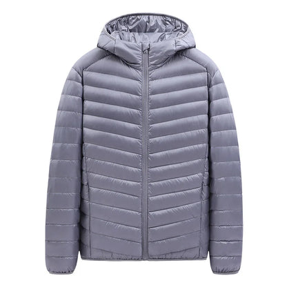 Men's Stand-Collar Hooded Lightweight Down Jacket for Winter - 90% Duck Down, Sporty, Warm & Versatile (Couple Style Available)