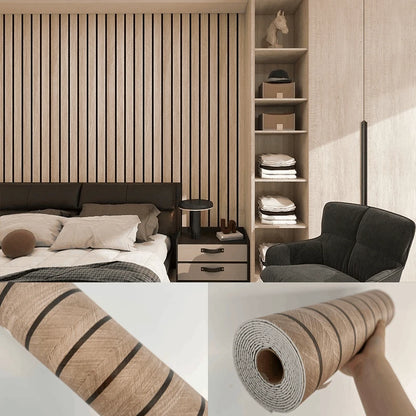 Thick Wood Grain Self-adhesive Wall Sticker Waterproof for Home Decortion Peel and Stick Foam Wallpaper Bedroom Living Room