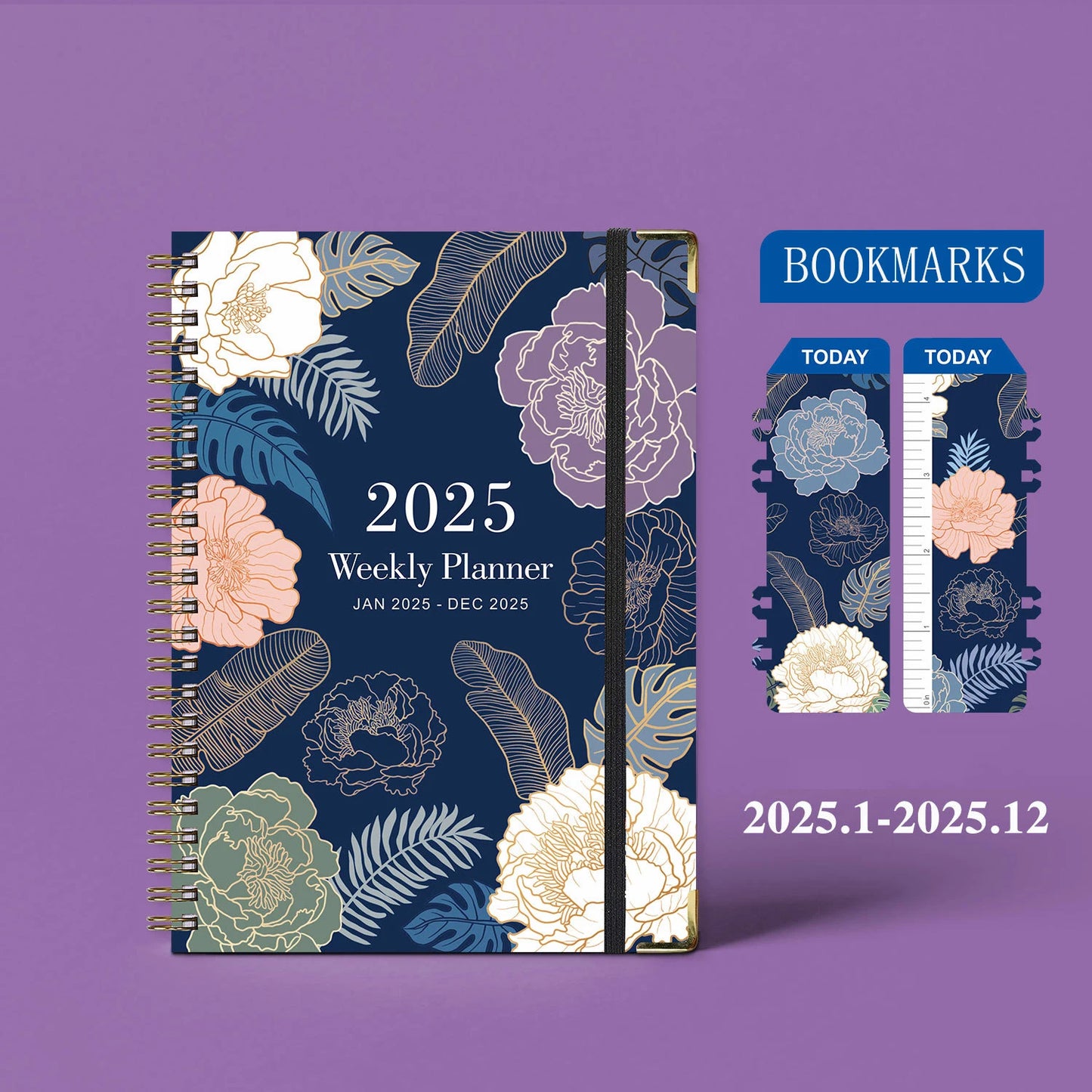 Bview Art 2025 Weekly Planner English A5 Agenda PLANNER Coil Notebook