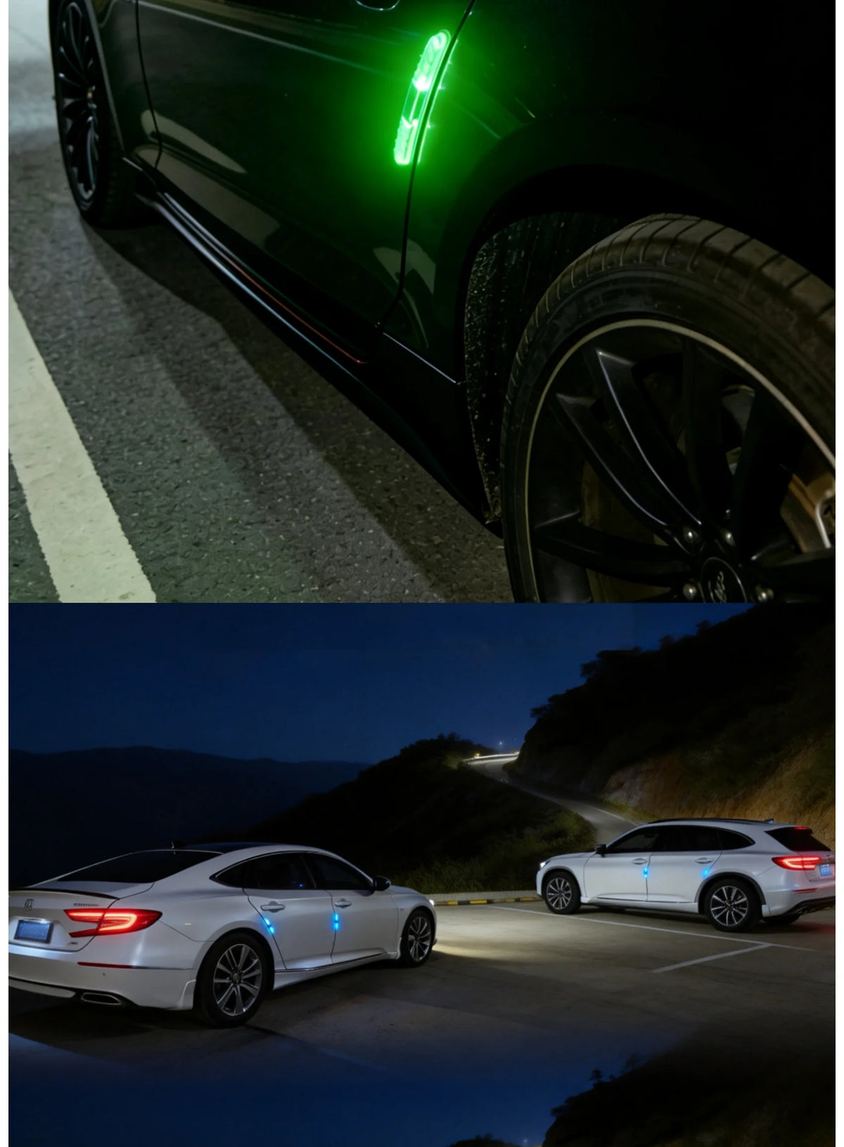 Car doors, electric motorcycles, anti scratch and anti-collision strips, solar warning and anti rear end collision lights, no wi