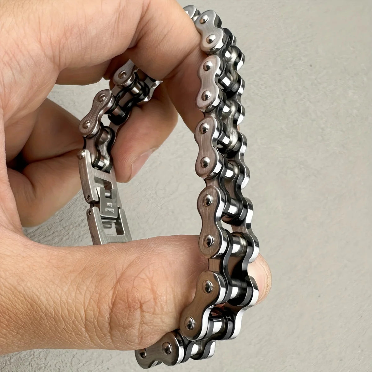 1pcs Punk Rock Stainless Steel Biker Mens Bracelet Link Chain Motorcycle Bike Bicycle Chain Bracelets Bangles Jewelry