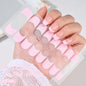 16Tips White French Semi-Cured Gel Nail Patch Sliders Full Cover Gel Nail Stickers For UV Lamp Adhesive Decals Manicure Patch #7