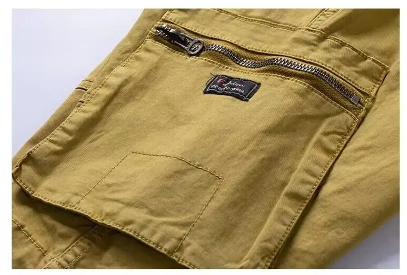 Men Summer Cargo Shorts Casual Tool Shorts High Quality Man Summer Military Multi Pocket Pants Loose Cargo Pants No belts 38