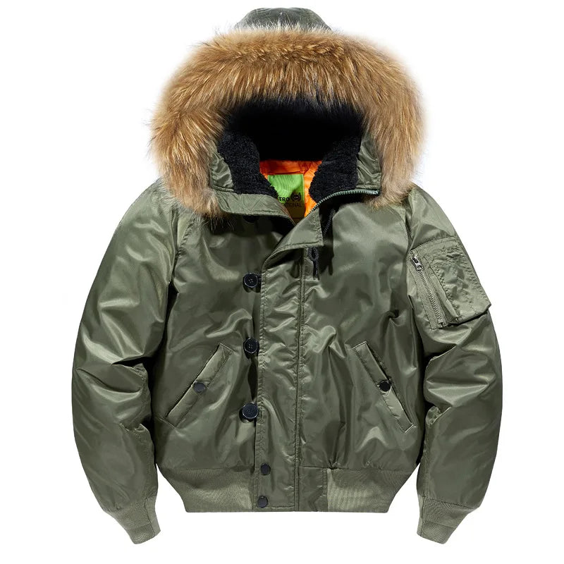 Pilot Men's jackets Thicken Winter Jacket Padding Man Down Jacket Coat Parkas Outdoor Fur Hooded Cotton Padded Jacket HXY0257