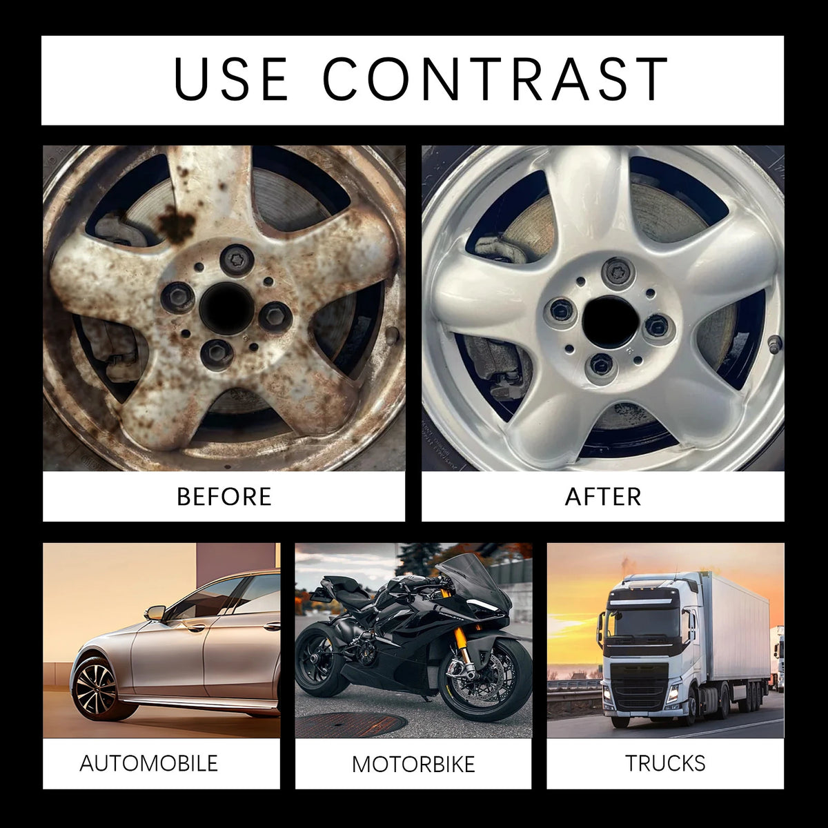 Car Wheel Rust Remover Spray Effective Cleaner Alloy Rims & Tire Stains Fast-Acting For Car Detailing Restores Shine 1-22pcs