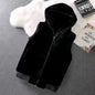 2026 Autumn Winter Men's Thicked Golden Velvet Warm Vest Fashion Solid Sleeveless Zipper Hooded Jacket Fake Fur Couple Waistcoat