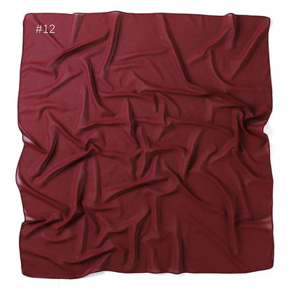 90*90cm Square Chiffon Hijab Scarf Women Solid Color Muslim Soft Head Scarf Islamic Shawls and Wraps Headband Musulman Scarves