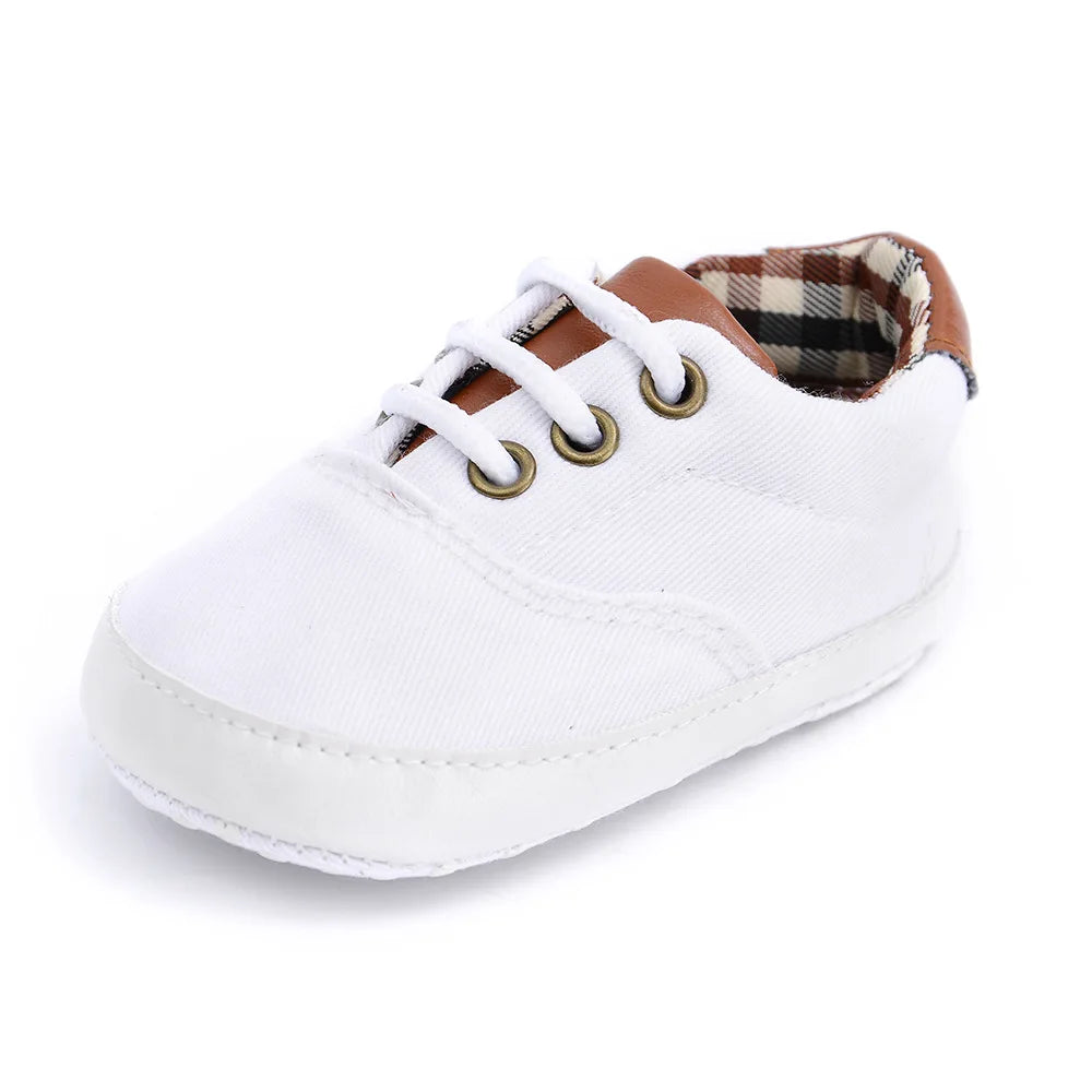 Infant Babies Boys Girls Shoes Soft Sole Canvas Solid Footwear For Newborns Toddler Crib Moccasins Letter Print Anti-Slip Shoes
