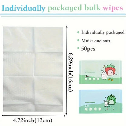 100/200 Portable Travel Wipes - Made of Non-Woven Fabric, a Must-Have for Camping and Outdoor Hygiene, Featuring Cartoon Designs and a Tissue Box, Suitable for Hiking, Picnics, and Travel, with Fun Packaging and Safe Packagin