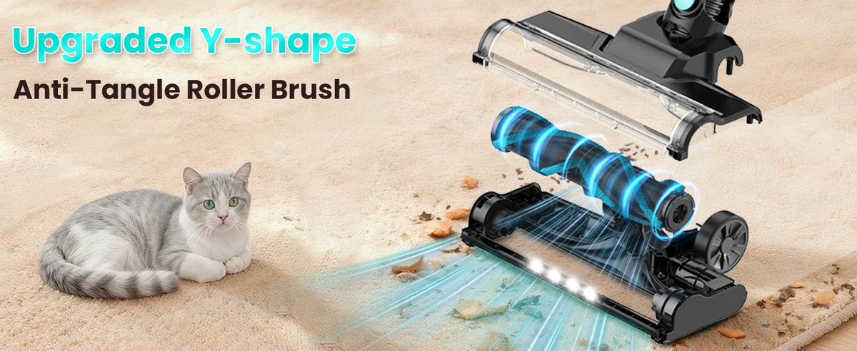 N3T Cordless Stick Vacuum 6 in 1 Handheld Vacuum Cleaner with LED Brush 40 Mins Runtime Self Standing for Pet Hair Hard Floor Carpet