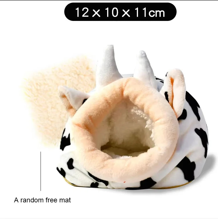 Hamster Cage Soft Warm Bed Pet Rat Hammock Pig Squirrel Winter House Velvet Nest Sleeping Warm Bed Small Pet Items