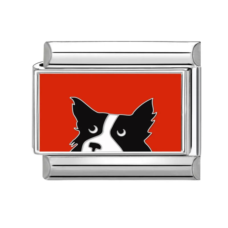 Wholesale Cute Animal Swimming Dogs Cats Sheep Charm Bracelet Fit 9mm Bracelet Stainless Steel Italian Links Making DIY Jewelrys