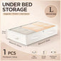 1/3 White Under-Bed Storage Box, Foldable Laundry Organizer with Durable Transparent Window, Under-Bed Style Storage Solution