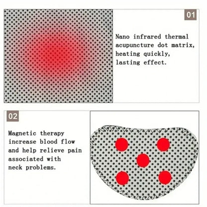 Self-heating neck support frame, equipped with magnetic neck massage function, provides relaxation and warmth without the need