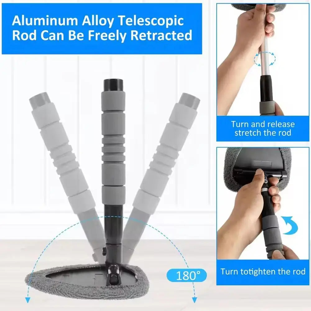 Telescopic Car Window Windshield Cleaning Brush Set Microfiber Window Glass Cleaner Car Window Cleaner Scraping Mist Eliminator