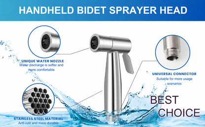 Portable Pressurized Handheld Bidet Sprayer Nozzle for Feminine Hygiene Care & Toilet Washing Cleaning Bathroom Accessory