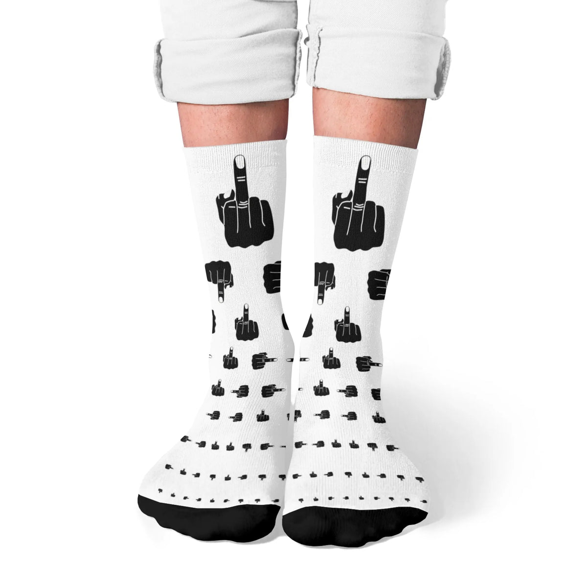 Funny Finger Art Men's Socks Novelty Street Harajuku Hip Hop Style Compression Socks Casual Fashion Crazy Party Happy Socks Gift