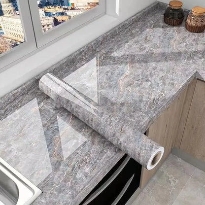 40cm Marble Self Adhesive Wallpaper Vinyl Contact Paper PVC Waterproof Wall Stickers For Kitchen Decorative Film Home Decor