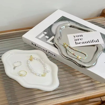 Creative Plastic Jewelry Tray Mini Cloud Shape Storage Plate Jewelry Display Plate Watches/Keys Storage