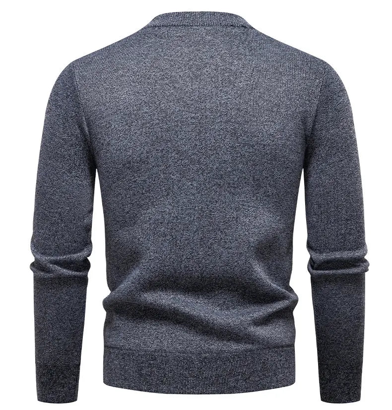 New Sweater Men Casual Knitted Pullover Solid Color Warm Regular Fit Round Neck Sweater Pullovers Mens Sweatwear