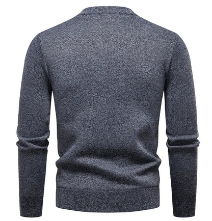 New Sweater Men Casual Knitted Pullover Solid Color Warm Regular Fit Round Neck Sweater Pullovers Mens Sweatwear