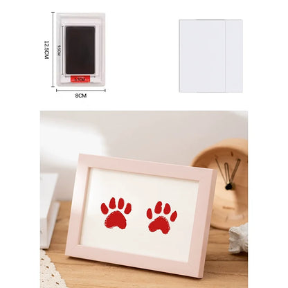 5 Inch Solid Wood Picture Frame Inkless Ink Pad Kit Baby Hand Foot Print Pet Paw Imprint Frame Keepsake Decor Indoor Display