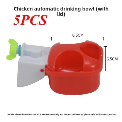 1/5PCS Automatic Poultry Waterer 10L Bucket with Drinking Cups, Chicken Duck Goose Pigeon Water Bowl Feeder Farm Coop Supplies