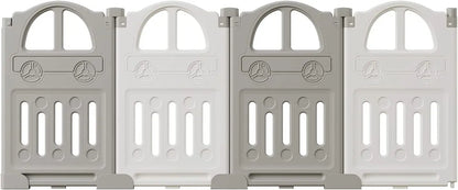 UBRAVOO Foldable Baby Playpen with Basketball Hoop & 50Pcs Coloured Pit Balls,  Toddler and Baby Play pen  fence, 14-Panel