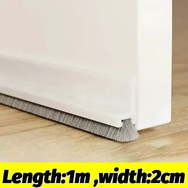 Door Sealing Strip Self-adhesive Door Bottom Gap Filling Sealing Strips Insect Proof Brush Strip Windproof Soundproof Door Tape