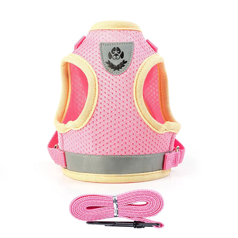 Dog Harness Vest Set for Small Medium Dog Harness Leash Puppy Cat Vest Harness Puppy Pet Kitten Leads Reflective Cats Collar